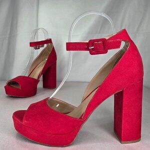 Wild Pair Women's Reemaa Round Toe Dress Sandals - Red